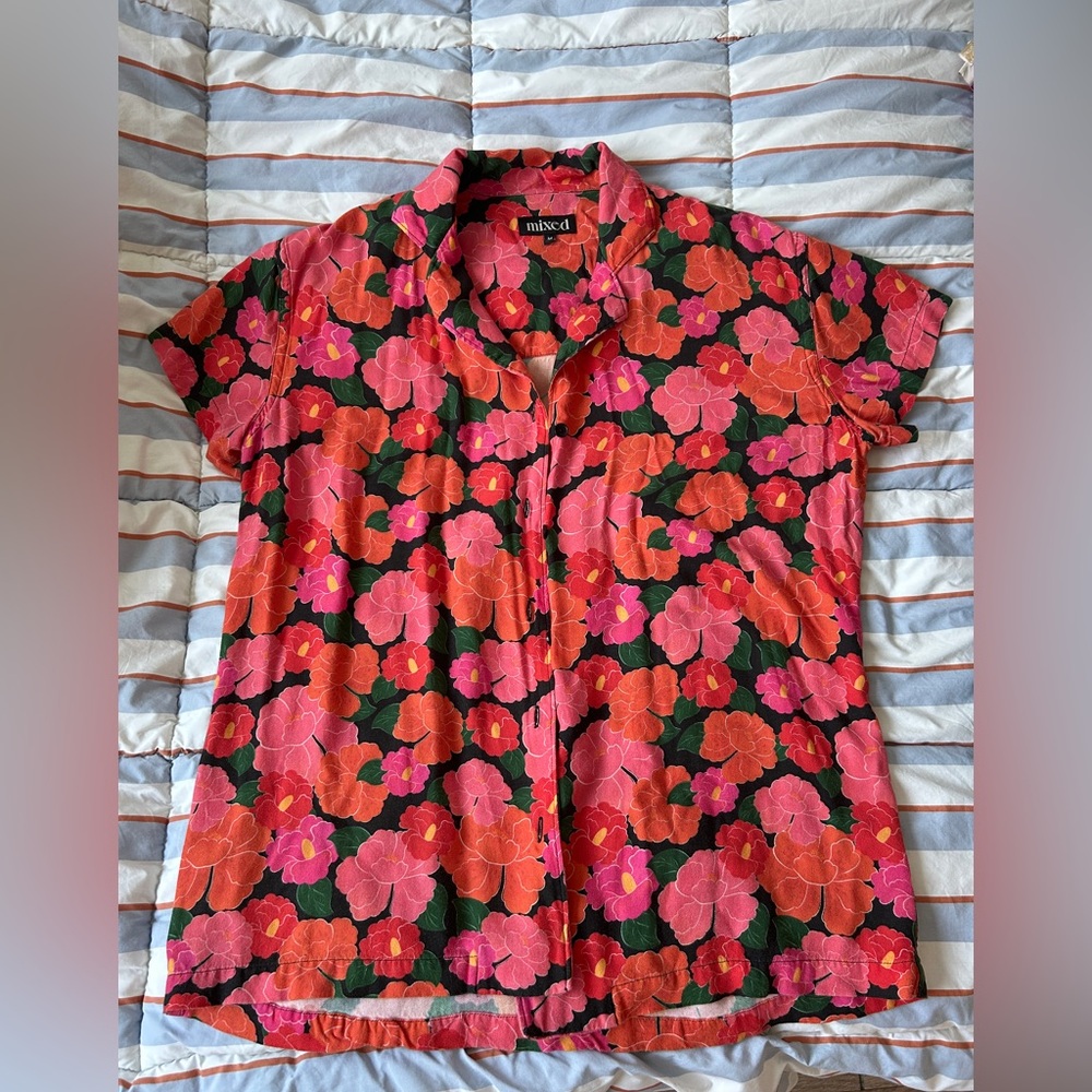Vibrant Floral Button Down Shirt